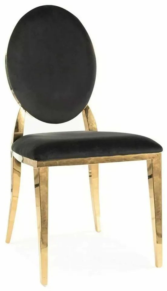 Scaun de bucătărie Capo Velvet, negru / auriu