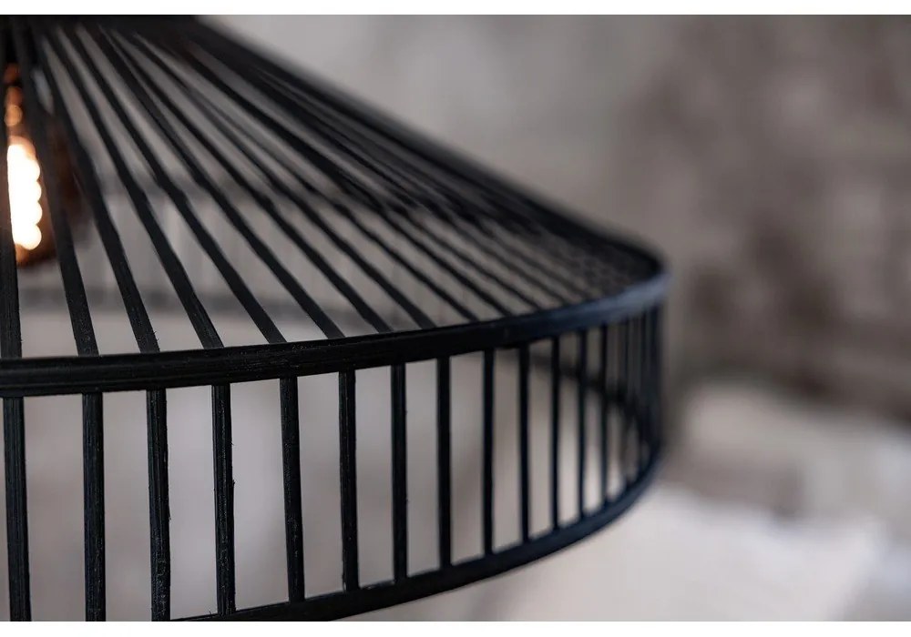 Lustră neagră cu abajur din bambus ø 70 cm Tapa – Markslöjd