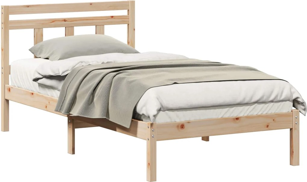 vidaXL Cadru de pat Maro 90 x 200 cm Lemn de pin masiv