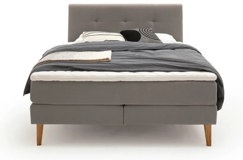 Pat boxspring gri deschis 160x200 cm Stockholm – Meise Möbel