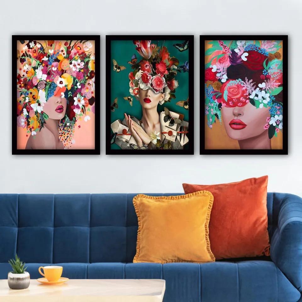 Set de 3 tablouri Mioli, multicolor, 35 x 45 cm