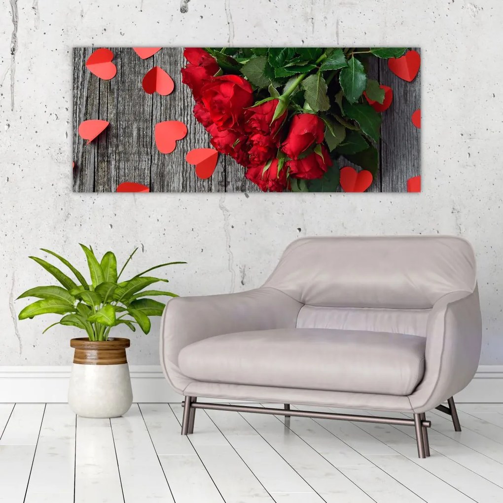Tablou - cu buchet de flori (120x50 cm)