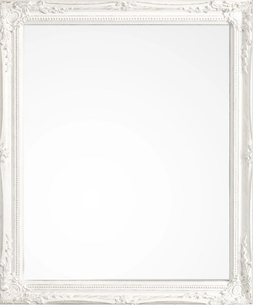 Oglinda decorativa perete cu rama alba patinata Miro 36 cm x 46h