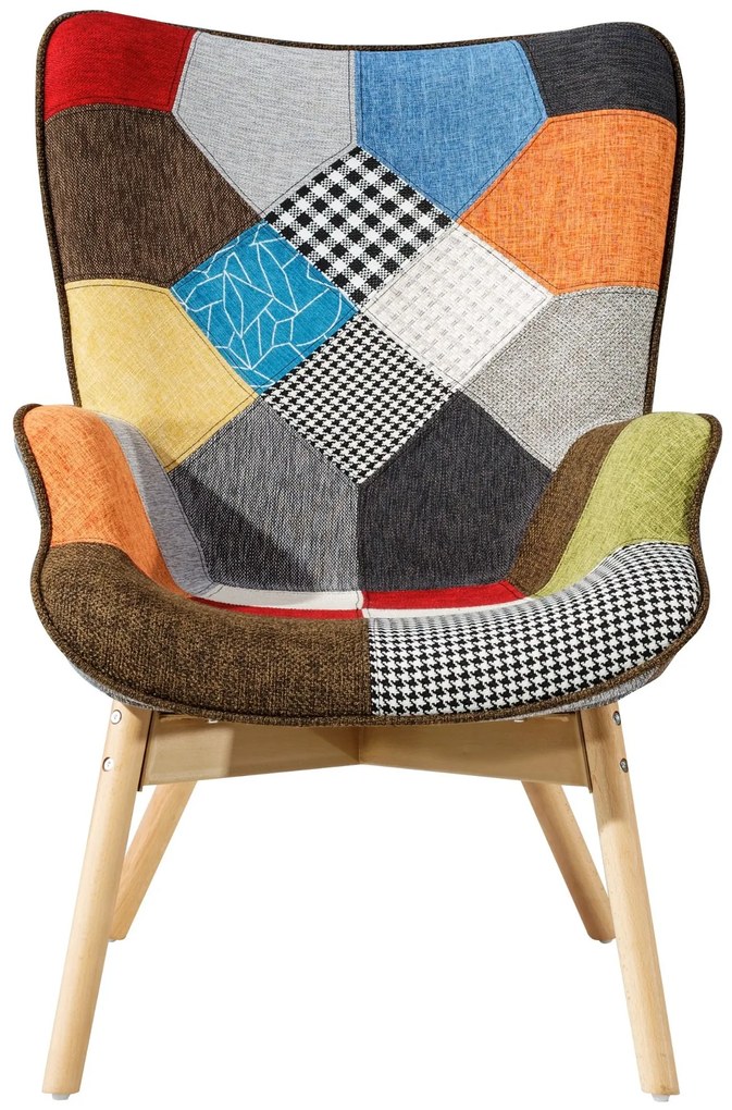 Fotoliu cu taburet Rusko, multicolor, 68x79x97.5 cm