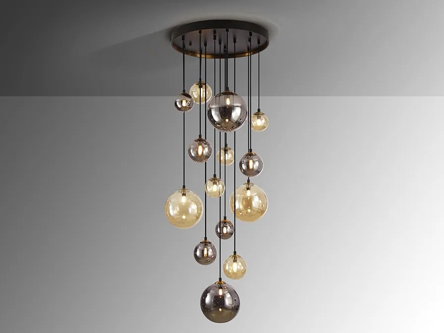 Lustra XXL suspendata cu 14 pendule design modern Dark