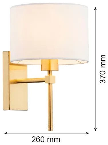 Lampă de perete ABBANO 1xE27/15W/230V alamă/albă Argon 8048