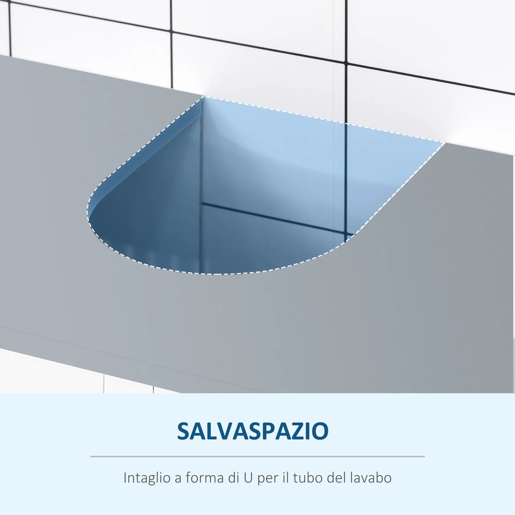 kleankin Mobilier Sub Lavoar Baie cu 2 Usi din MDF, 60x33x60cm, Gri si Alb | Aosom Ro