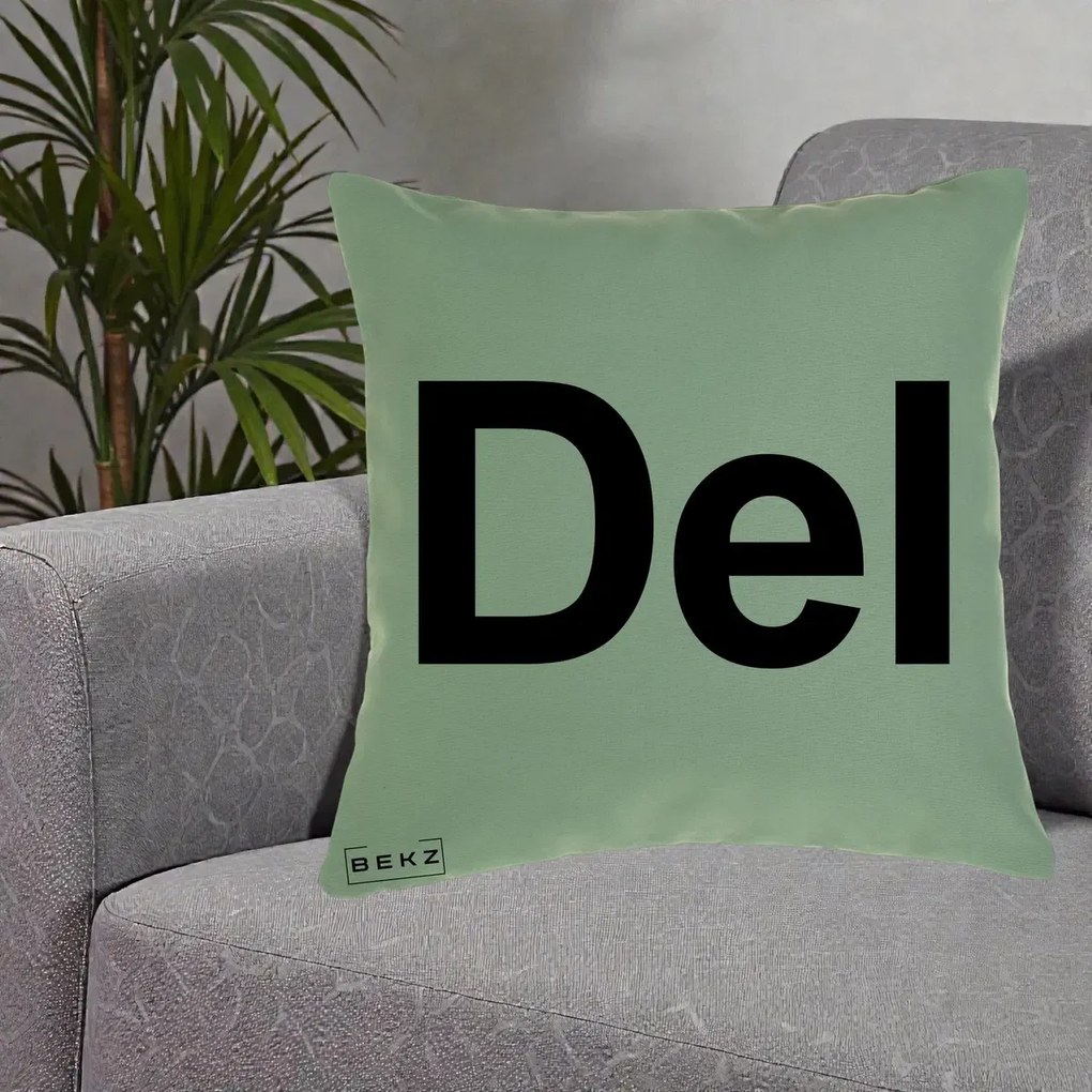 Perna Personalizata Tasta Del Tipografie Bold, 40x40 cm, Verde, Husa Detasabila, Perna Inclusa, BEKZ®