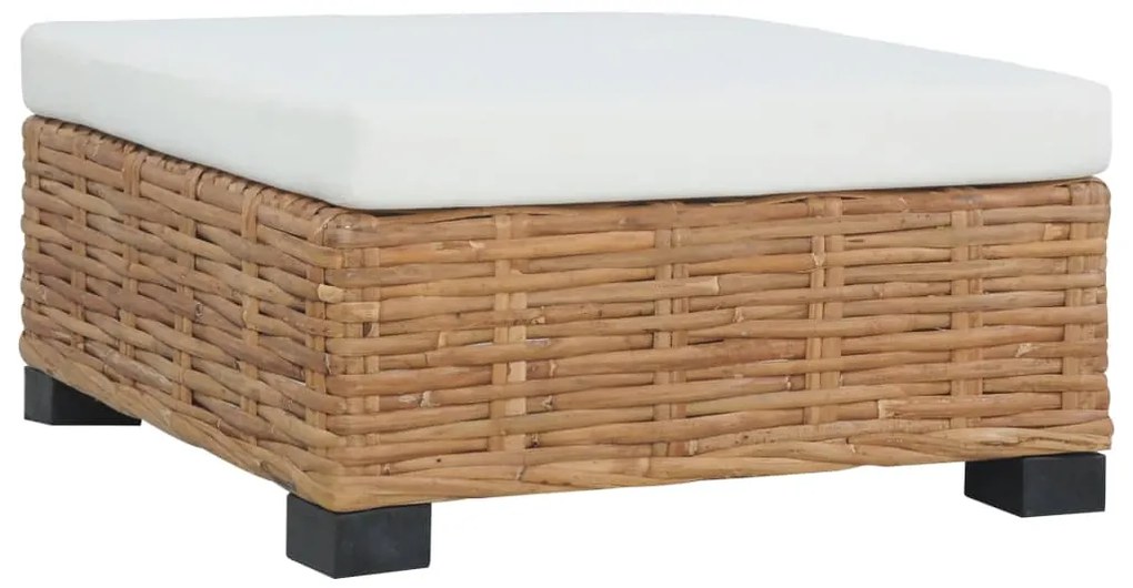 vidaXL Taburet cu pernă, ratan natural