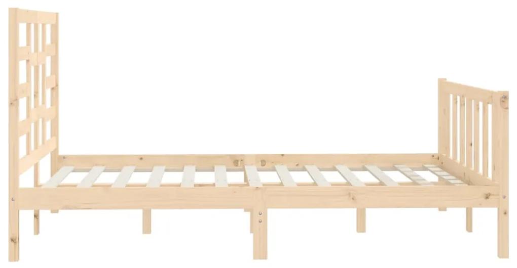 Cadru de pat, 140x200 cm, lemn masiv de pin Maro, 140 x 200 cm