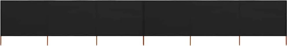 vidaXL Paravan anti-vânt cu 6 panouri, negru, 800 x 80 cm, textil
