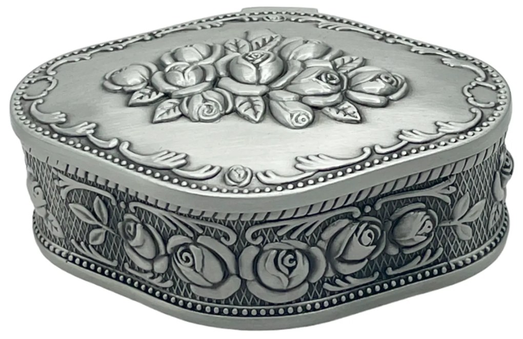 Cutie pentru bijuterii ELIZABETH, Antimoniu, 9x6x3cm
