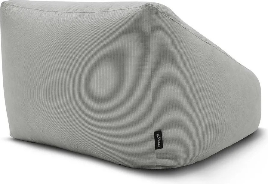 Fotoliu bean bag gri deschis cu tapițerie din catifea reiată Lilibet – Bobochic Paris