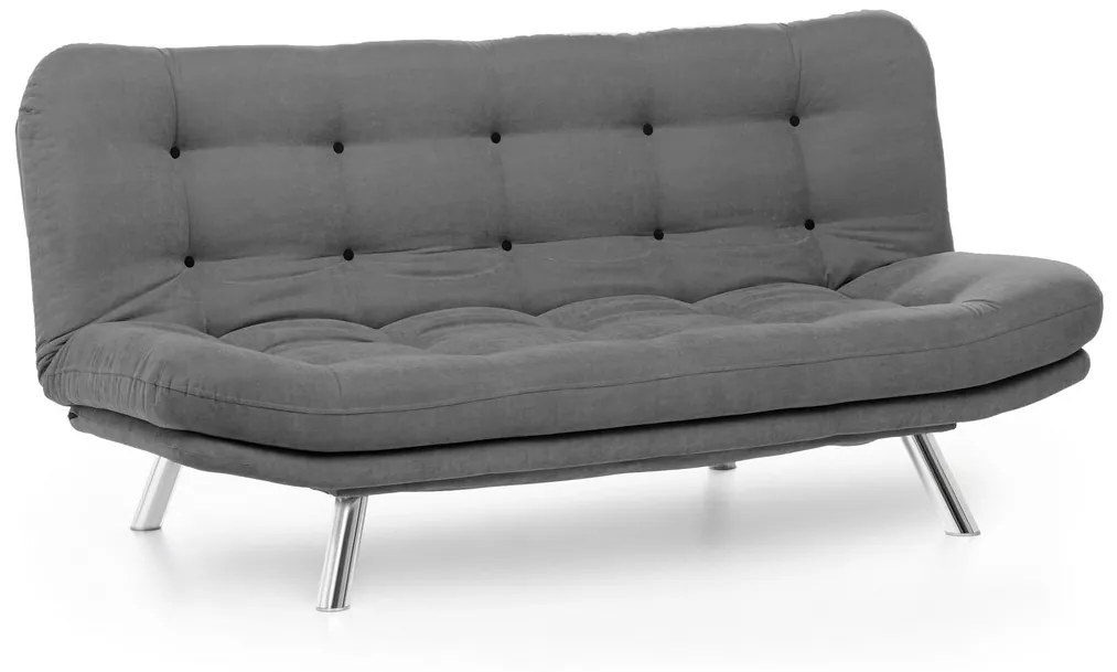Canapea extensibila Misa Sofabed, Futon, 3 locuri, 198x128 cm, metal, gri