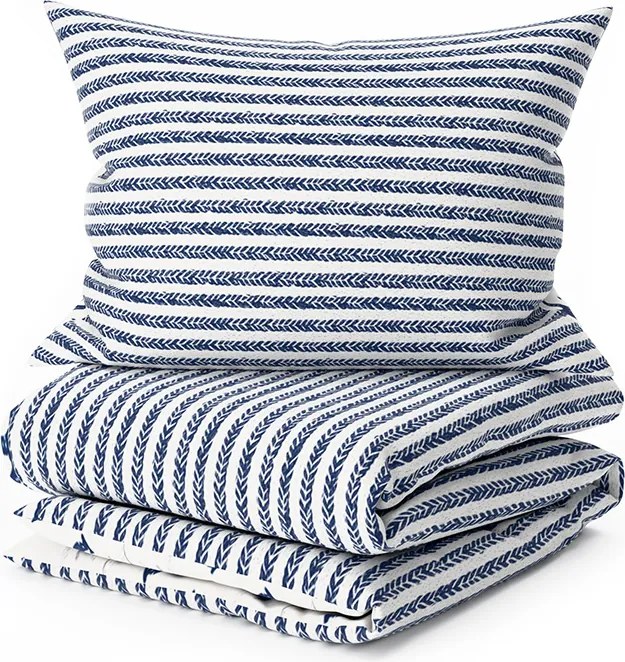 Lenjerie de pat din bumbac NAVYSTA POLY albastru-alb Dimensiune lenjerie de pat: 70 x 90 cm | 140 x 200 cm