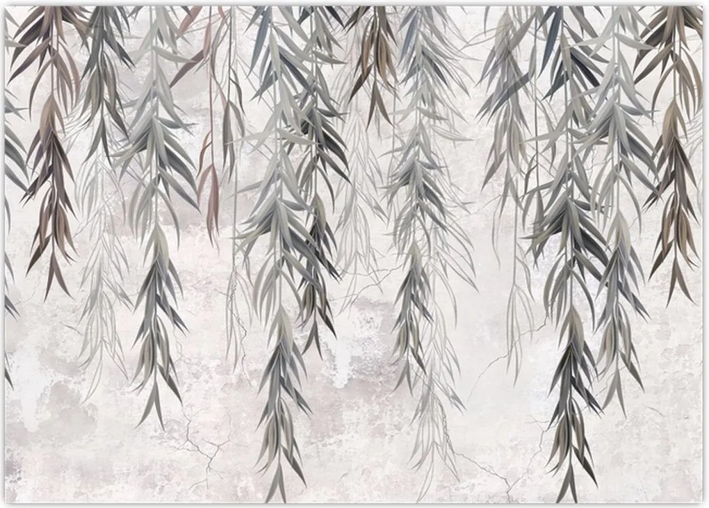Tablou - Crenguțe de salcie, tencuiala gri (70x50 cm)