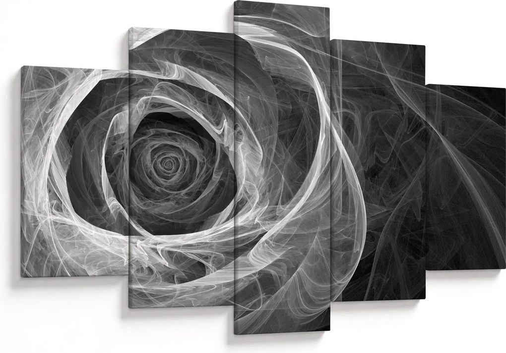 Tablou - Abstract trandafir negru și alb (150x105 cm)