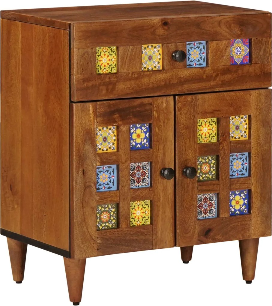 vidaXL Dulap de noapte Maro 50 x 33 x 60 cm Lemn de mango solid