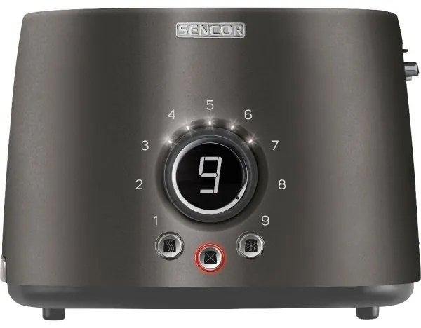 Sencor - Toaster cu 2 felii și suport pentru chifle, 1000 W/230 V, antracit