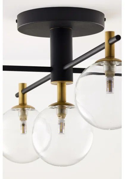 Lustră aplicată Jupiter 2035 FIGARO 5xG9/10W/230V negru/auriu/bej/transparent