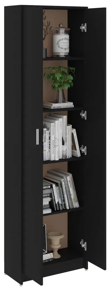 Sifonier de hol, negru, 55 x 25 x 189 cm, PAL Negru, 1