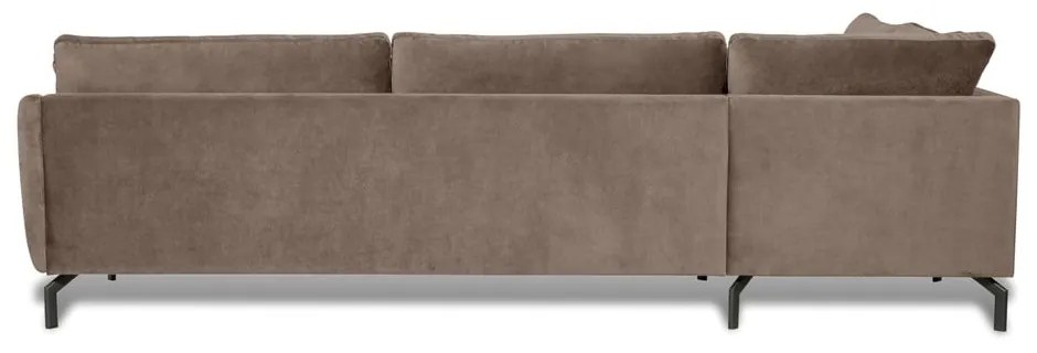 Colțar maro/bej din catifea (cu șezlong pe partea stângă ) Magic - Scandic