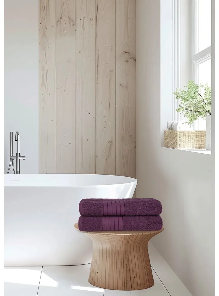 Prosoape burgundy 2 buc. din bumbac din frotir 70x140 cm – Good Morning