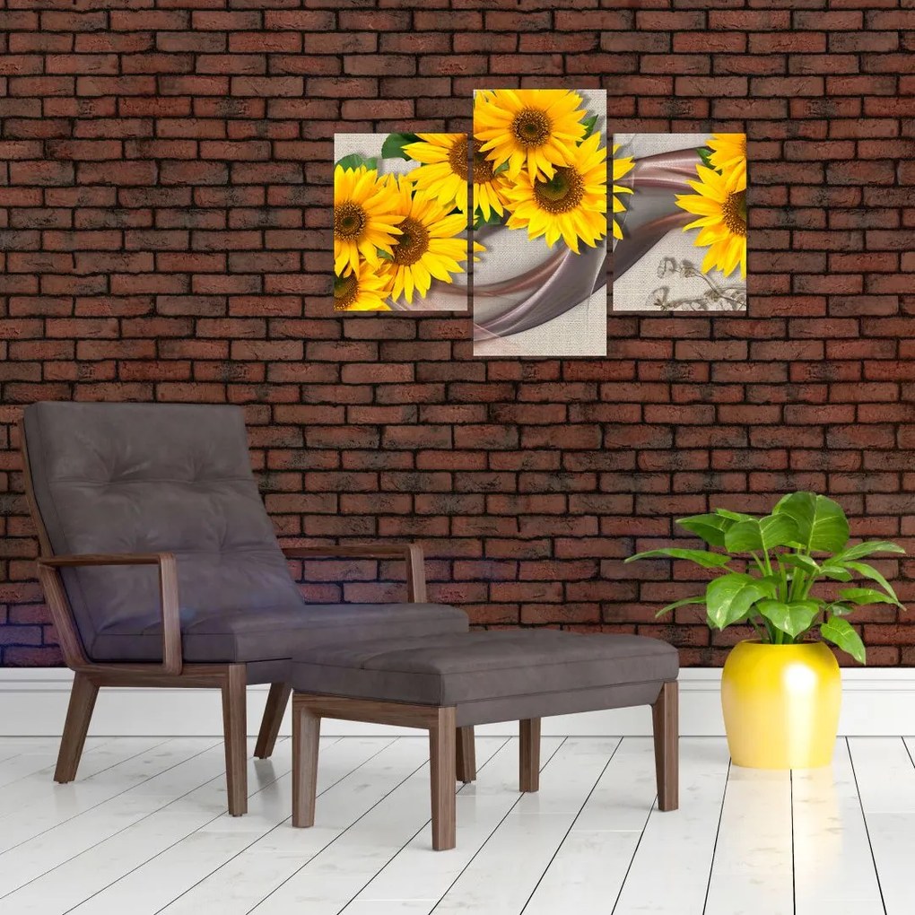 Tablou - Flori strălucitoare de floare soarelui (90x60 cm)