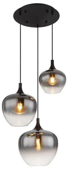 Lustră pe cablu MAXY 3xE27/40W/230V negru Globo 15548-3H