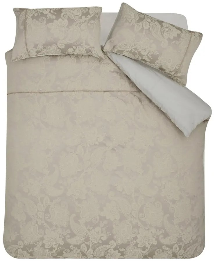 Lenjerie de pat maro deschis din jacquard pentru pat de o persoană 135x200 cm Opulent Jacquard – Catherine Lansfield