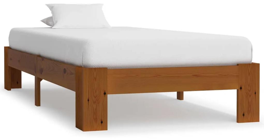 283287 vidaXL Cadru de pat, maro deschis, 100 x 200 cm, lemn masiv de pin
