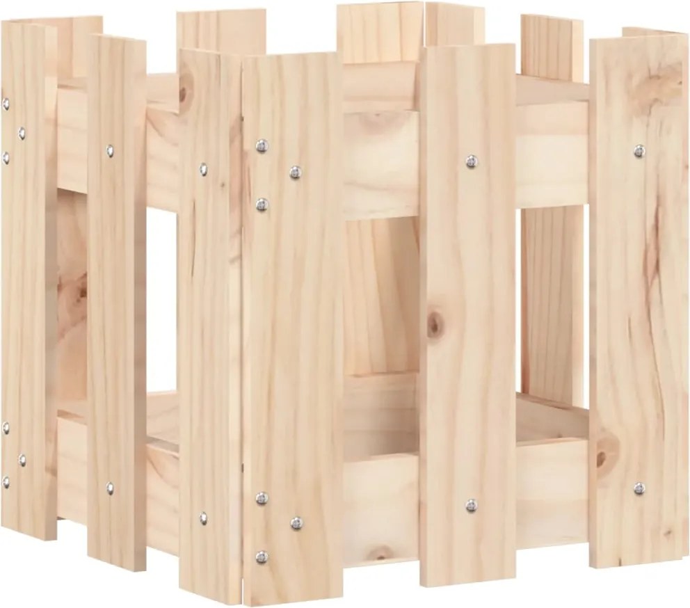 vidaXL Jardinieră grădină design gard, 30x30x30 cm, lemn masiv de pin