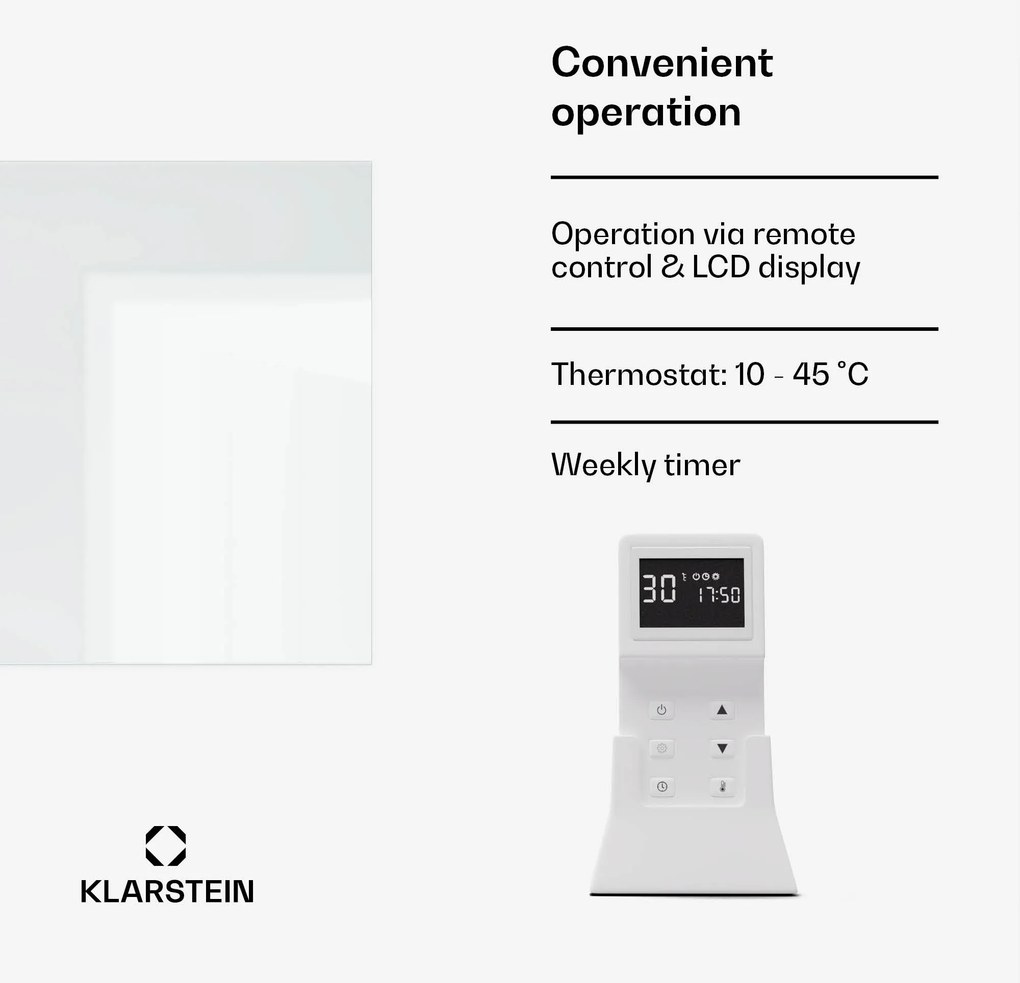 Klarstein Marvel Mirror 720, încălzitor cu infraroșu, 720 W, temporizator săptămânal, oglindă