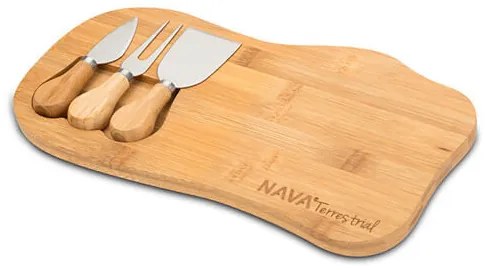 Set tocator si ustensile pentru branzeturi 33x18 cm din bambus Terrestrial NAVA NV 107 011