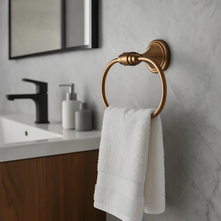 Cuier de baie Ring 16101 cupru periat