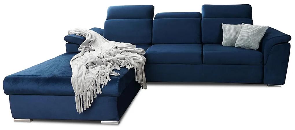 Canapea de colț cu funcție de dormit Milanos Mini Left - Albastru marin Monolith 77