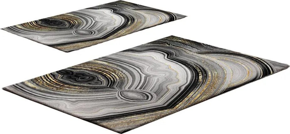 Covorașe de baie gri/aurii 2 buc. 60x100 cm CT – Foutastic