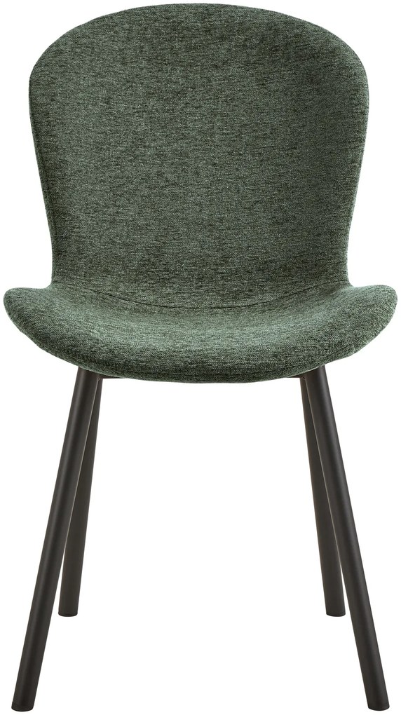 MAZZONI EXPORT FIORA Verde (material Apia 352)/cadru negru – SCAUN MODERN TAPITAT DIN CHENILLE PENTRU LIVING/BUCĂTĂRIE