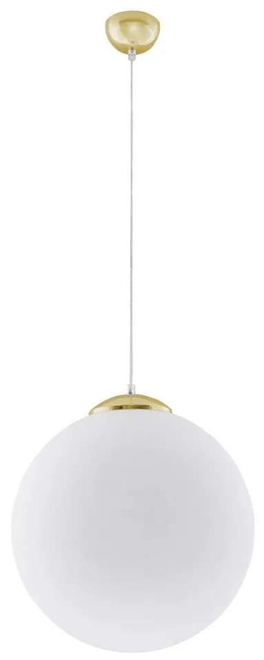 Sollux SL.0717 - Lustru suspendat pe cablu TOYA, 1xE27/60W/230V, Ø 40 cm, alb/auriu