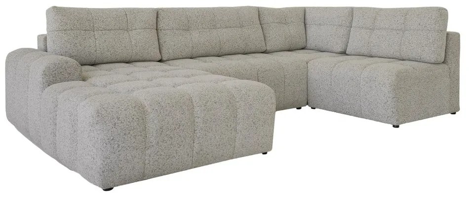 Colțar modular maro deschis extensibil/cu spațiu de depozitare (cu colț pe partea dreaptă) Lulu – Miuform