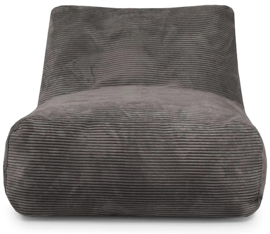 Fotoliu bean bag negru cu tapițerie din catifea reiată Tube 100 – SLOWDOWN