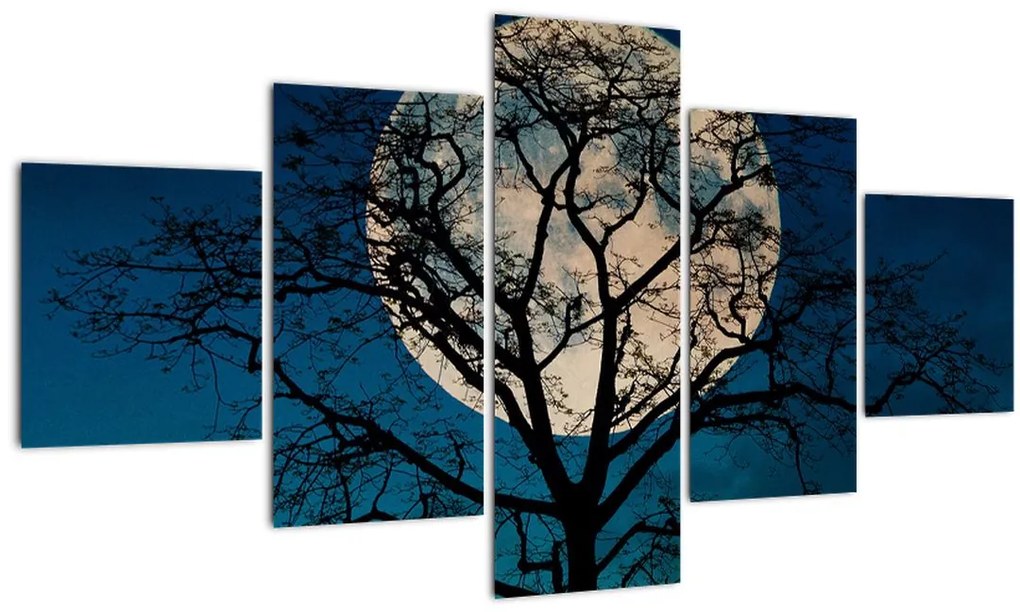 Tablou copacului cu lună plină (125x70 cm), în 40 de alte dimensiuni noi
