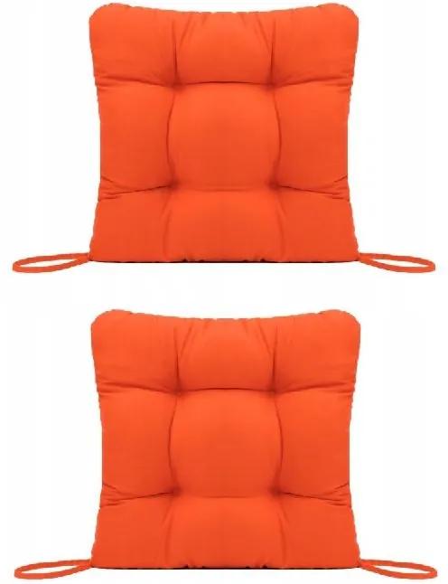 Set Perne decorative pentru scaun de bucatarie sau terasa, dimensiuni 40x40cm, culoare Orange, 2buc/set