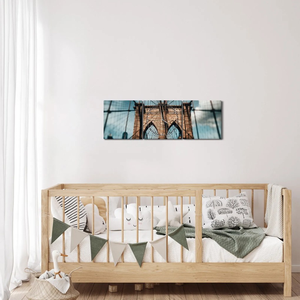 Tablou - Podul din Brooklin (cu ceas) (90x30 cm)