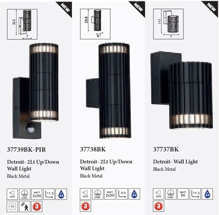 Aplica iluminat exterior Up,Down IP44 Detroit