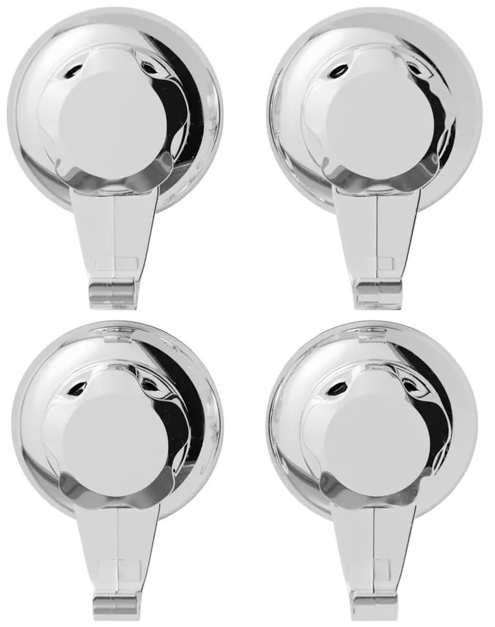 Cârlige argintii 4 buc. autoadezive din plastic Bestlock – Compactor