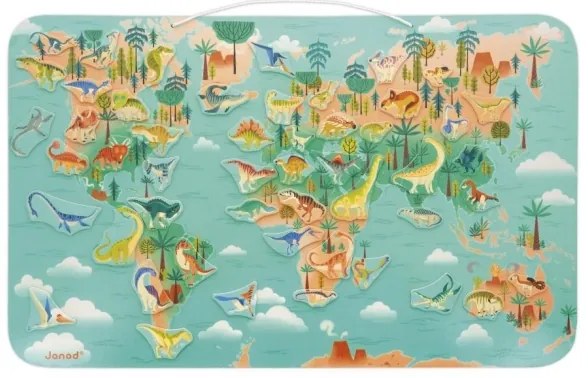 Janod - Hartă magnetică dinozauri