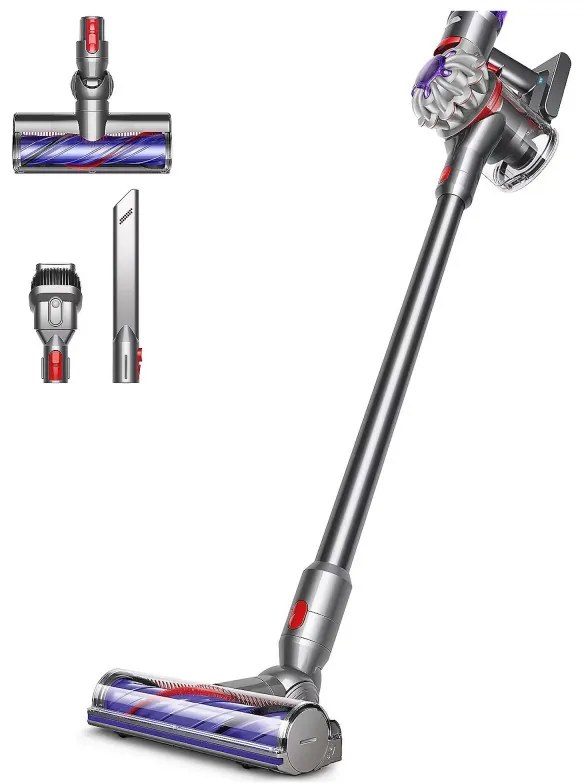 Aspirator vertical Dyson V8 Advanced 492636-01, 130AW, 540ml, 110000 rpm/min, Аutonomie pаnа la 40 min, HEPA, Argintiu