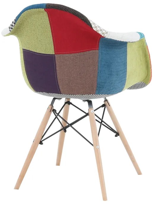 Fotoliu cu design Patchwork colorat / Fag , TOBO 3 NEW
