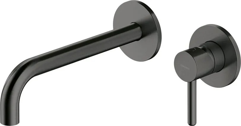 Baterie lavoar incastrata Omnires Y monocomanda finisaj grafit periat cu corp ingropat